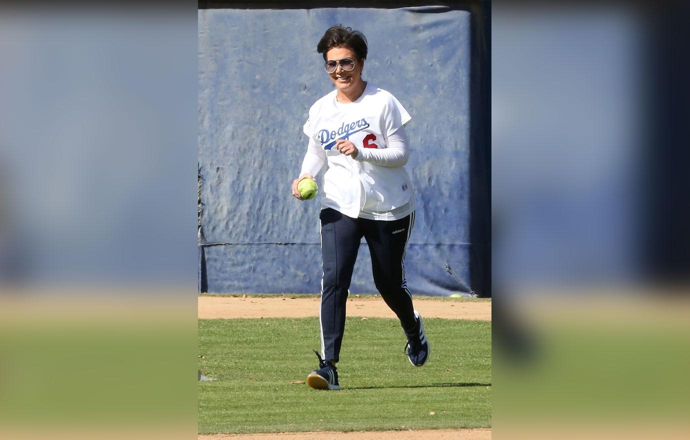 *EXCLUSIVE* The Kardashian girls try their hand at softball!