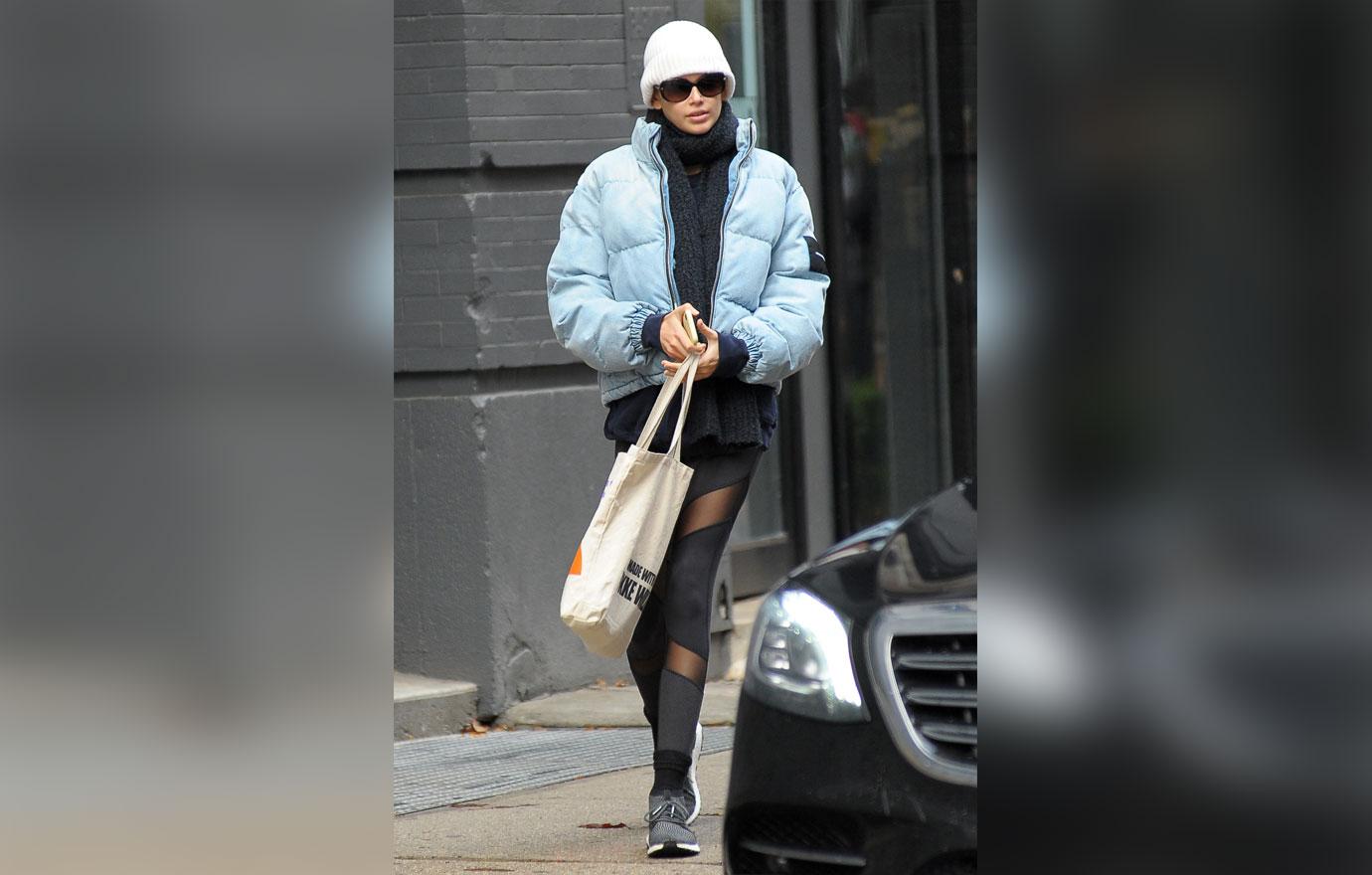 Kaia Gerber In Blue Coat And Hat Pete Davidson