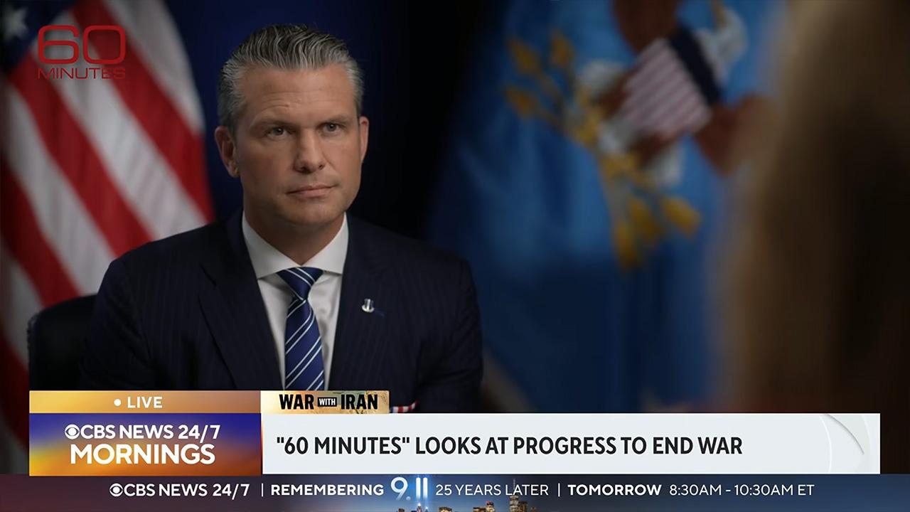 photo of '60 Minutes' was called 'pathetic' for not pushing back on Pete Hegseth's interview.