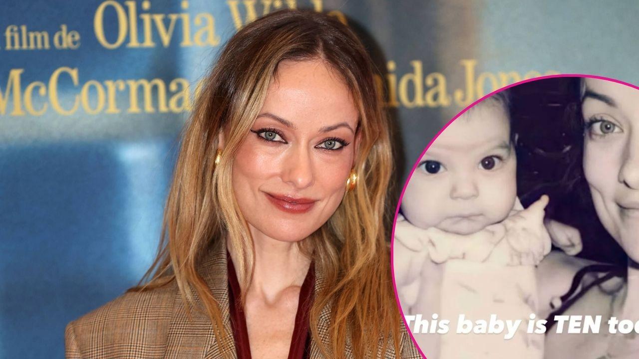 Split of Olivia Wilde; Olivia Wilde with baby Daisy.