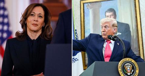 split of Kamala Harris and Donald Trump.