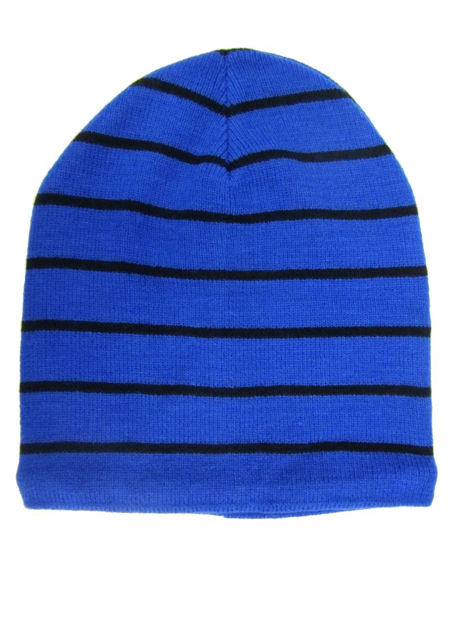 Plus Apparel Striped Fleece Lined Barca Beanie