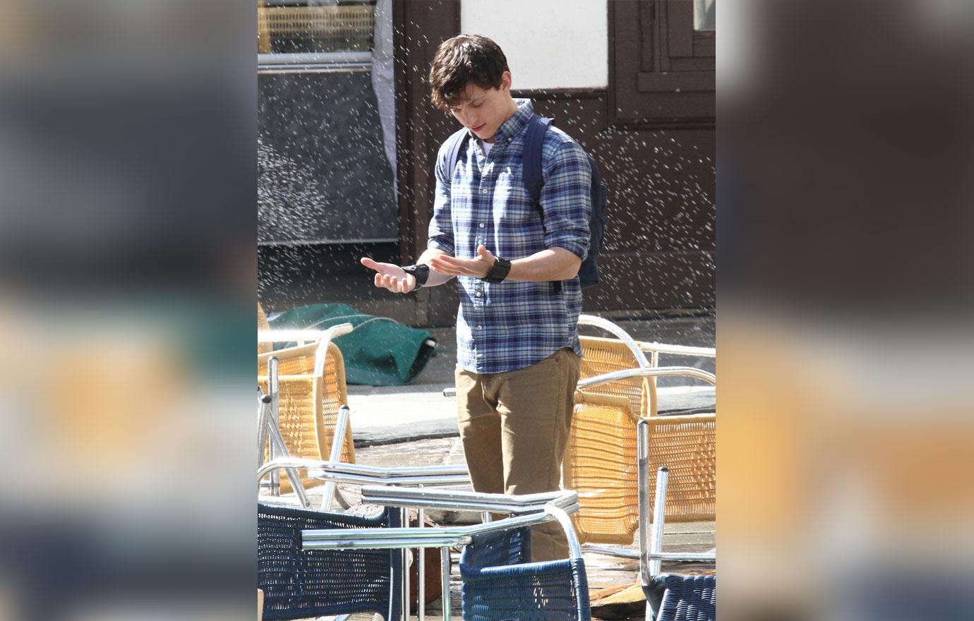 Tom Holland and Zendaya filming Spider Man in Venice