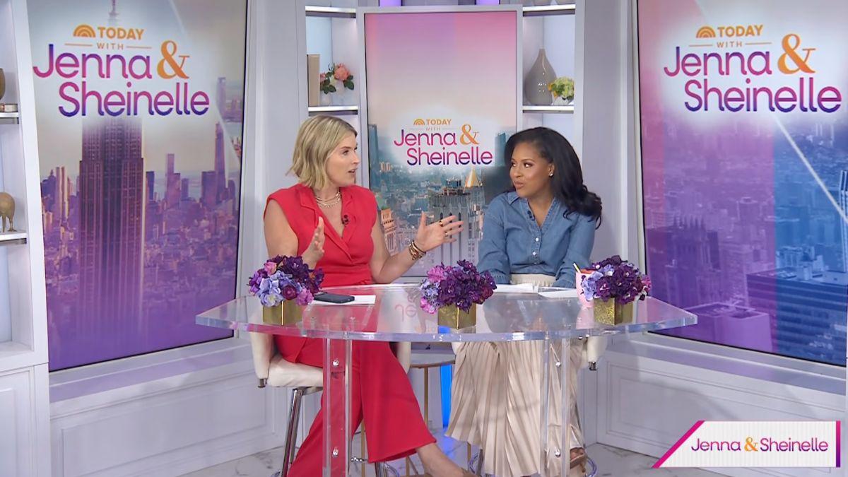 Image of Sheinelle Jones and Jenna Bush Hager discussed a recent headline about carrying around two phones.