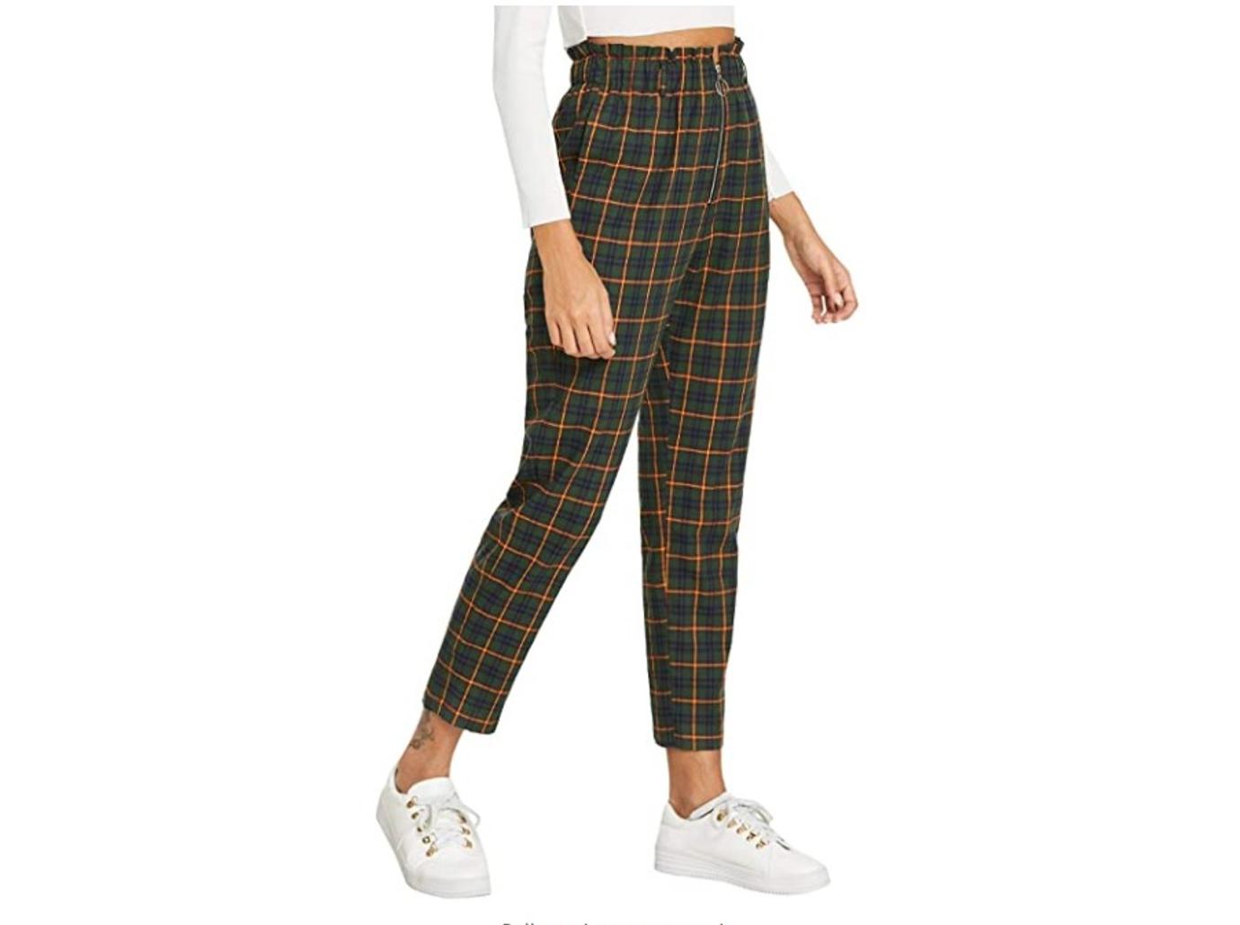 sarah jessica parker plaid trousers check out  similar