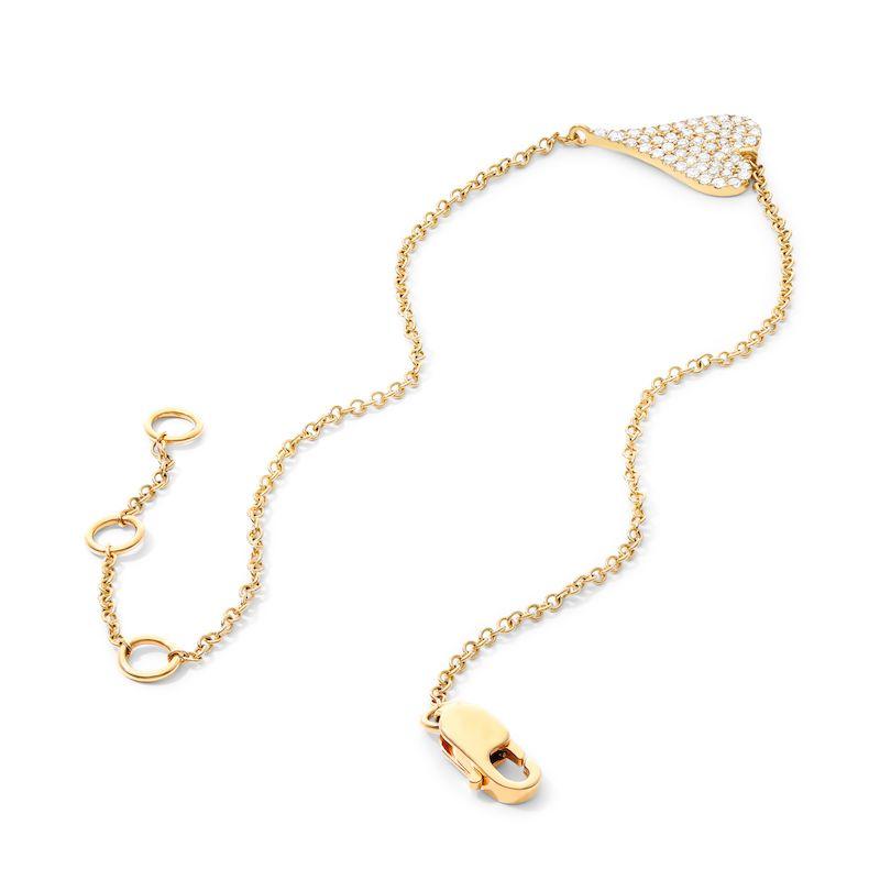 k yellow gold diamond heart chain bracelet