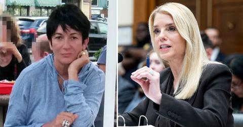 split photo of pam bondi and ghislaine maxwell