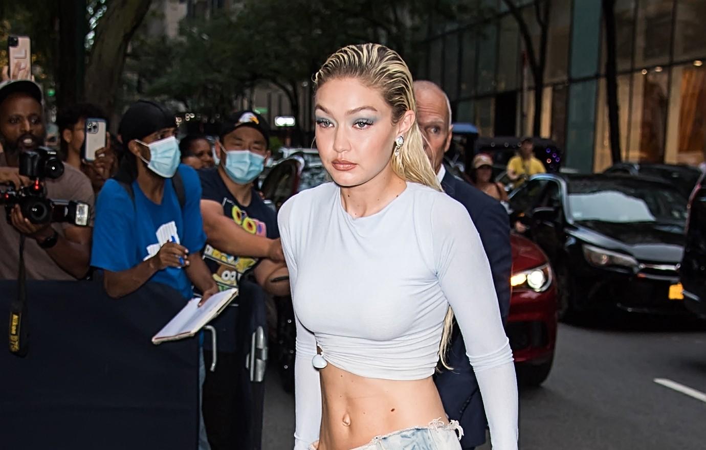 Bella Hadid flaunts her midriff in Nike sports bra for LA event