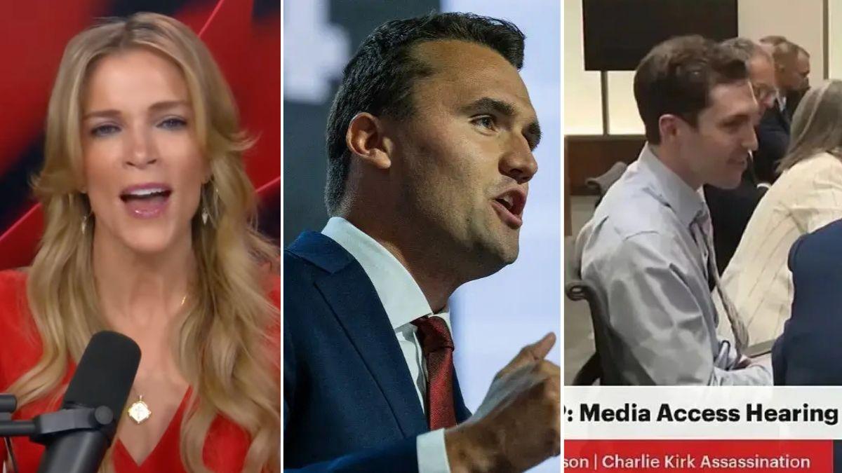 Composite photo of Megyn Kelly, Charlie Kirk and Tyler Robinson
