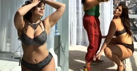 Ashley graham twerks nearly naked video