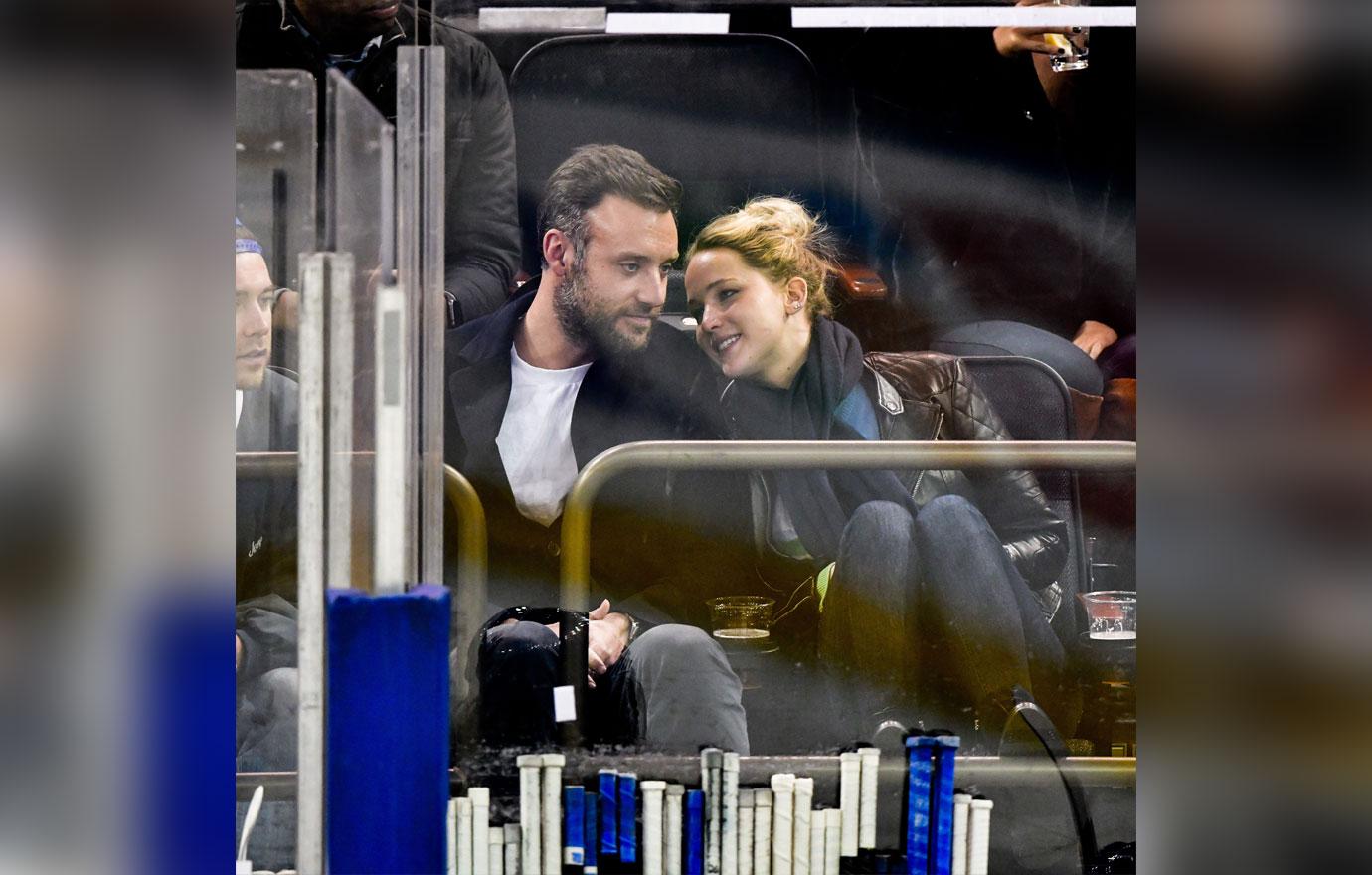 Jennifer Lawrence Cooke Maroney Cuddle At Sporting Event Rehearsal Dinner Wedding