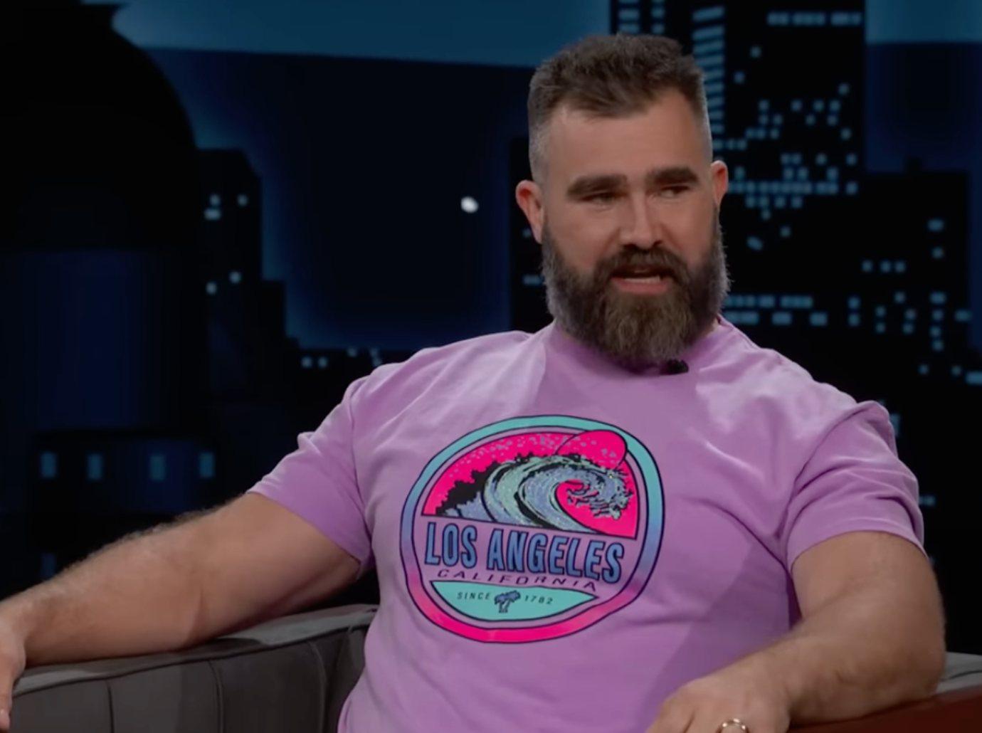 jason kelce jokes gifting travis kelce taylor swift macaroni necklaces christmas