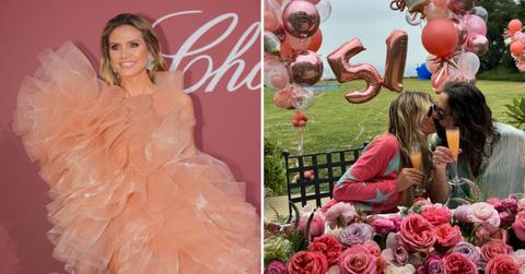 heidi klum topless celebrating st birthday husband tom kaulitz photos