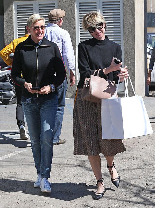 Ellen DeGeneres &amp; Portia De Rossi Out In West Hollywood