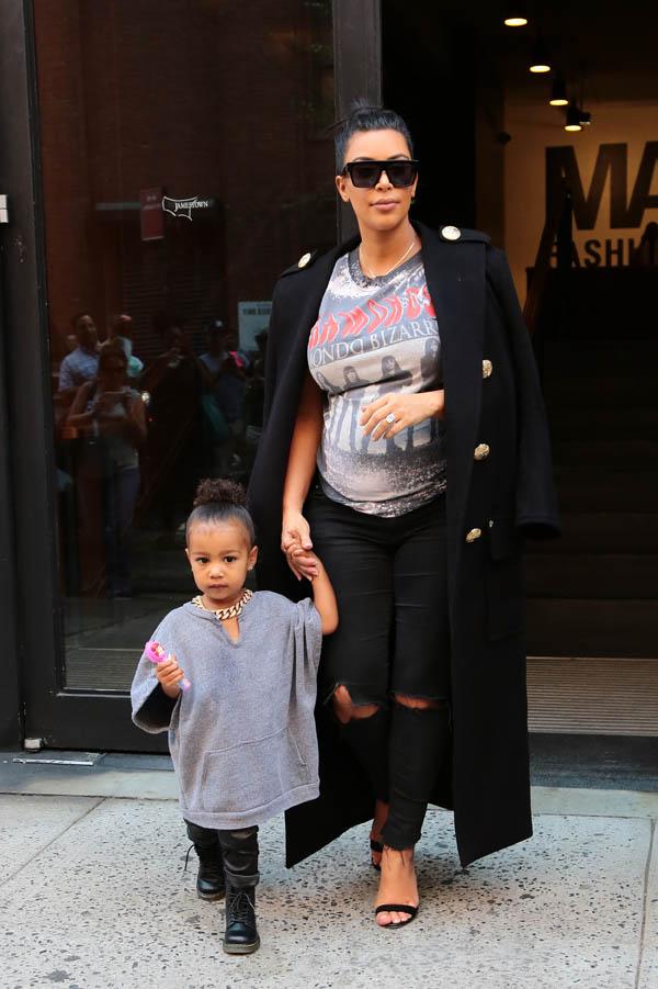 Kim Kardashian and North West seen in New York