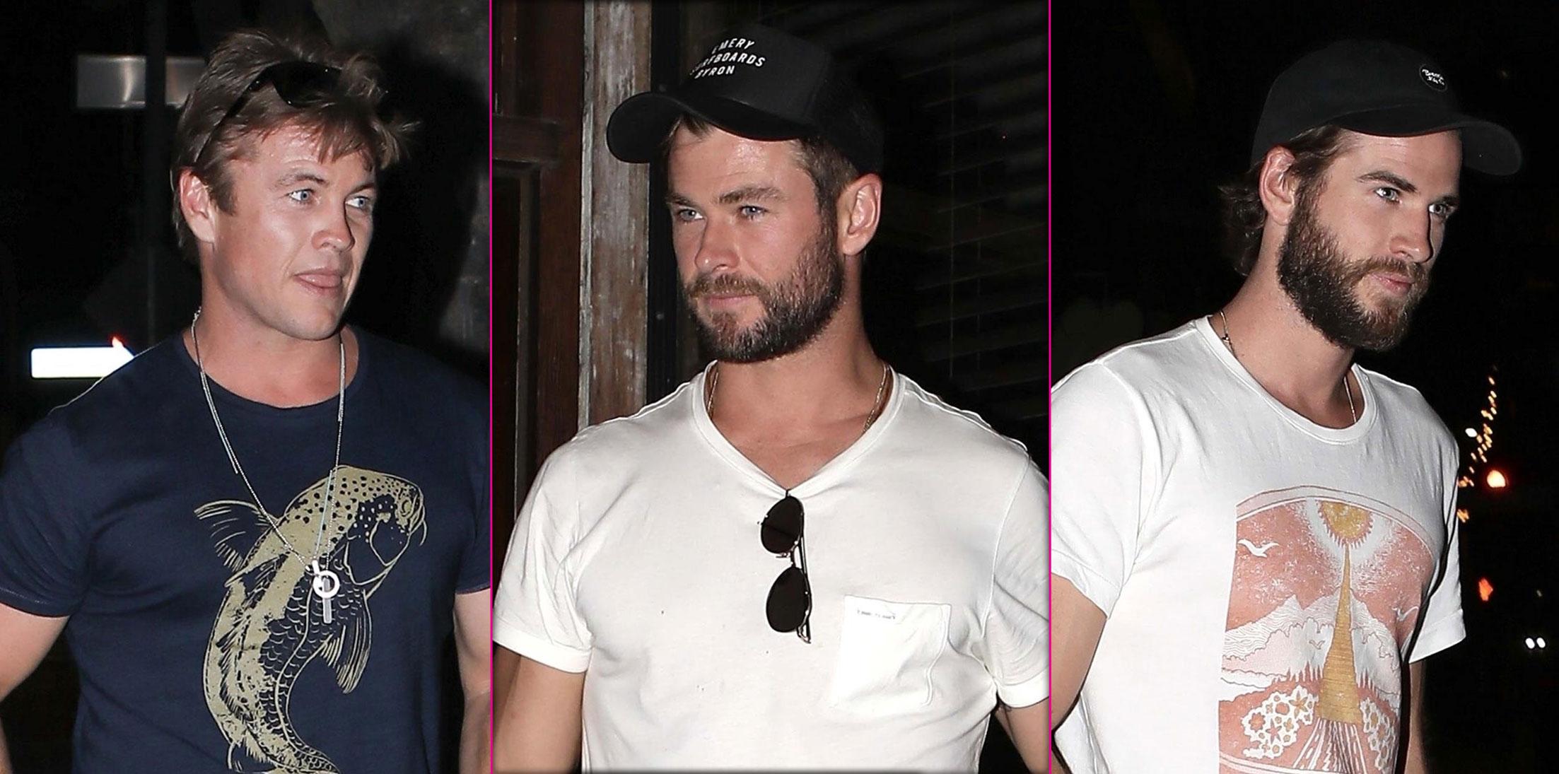 hemsworth brothers reunite la hot pics long