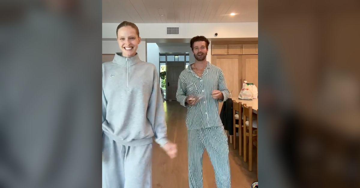 patrick schwarzenegger hilarious dance moves fiancee abby champion watch