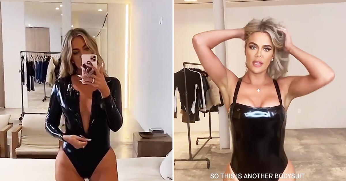 khloe kardashian flaunts her curves in fendi x skims bodysuit