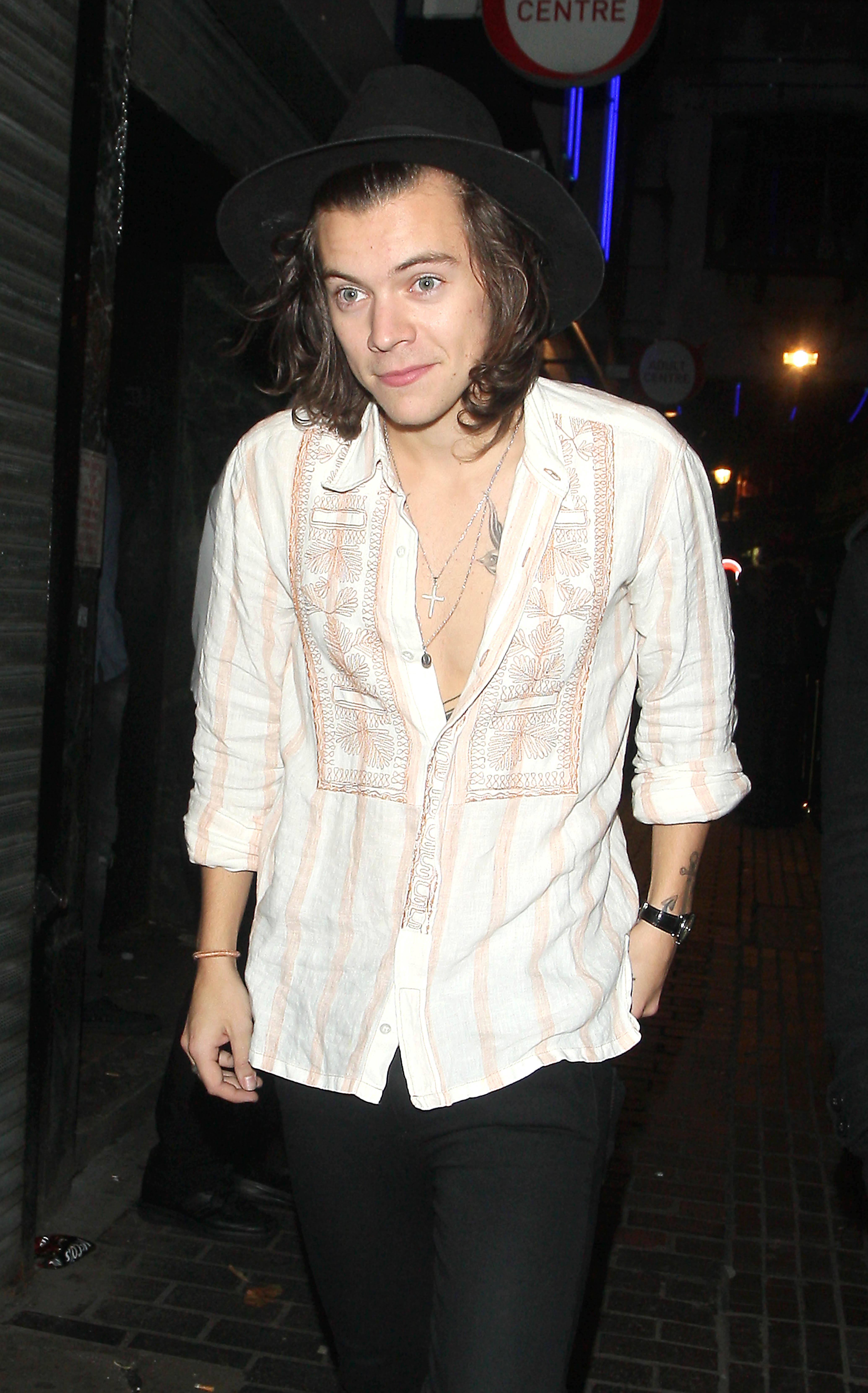 Harry Styles leaving The Box Nightclub in London