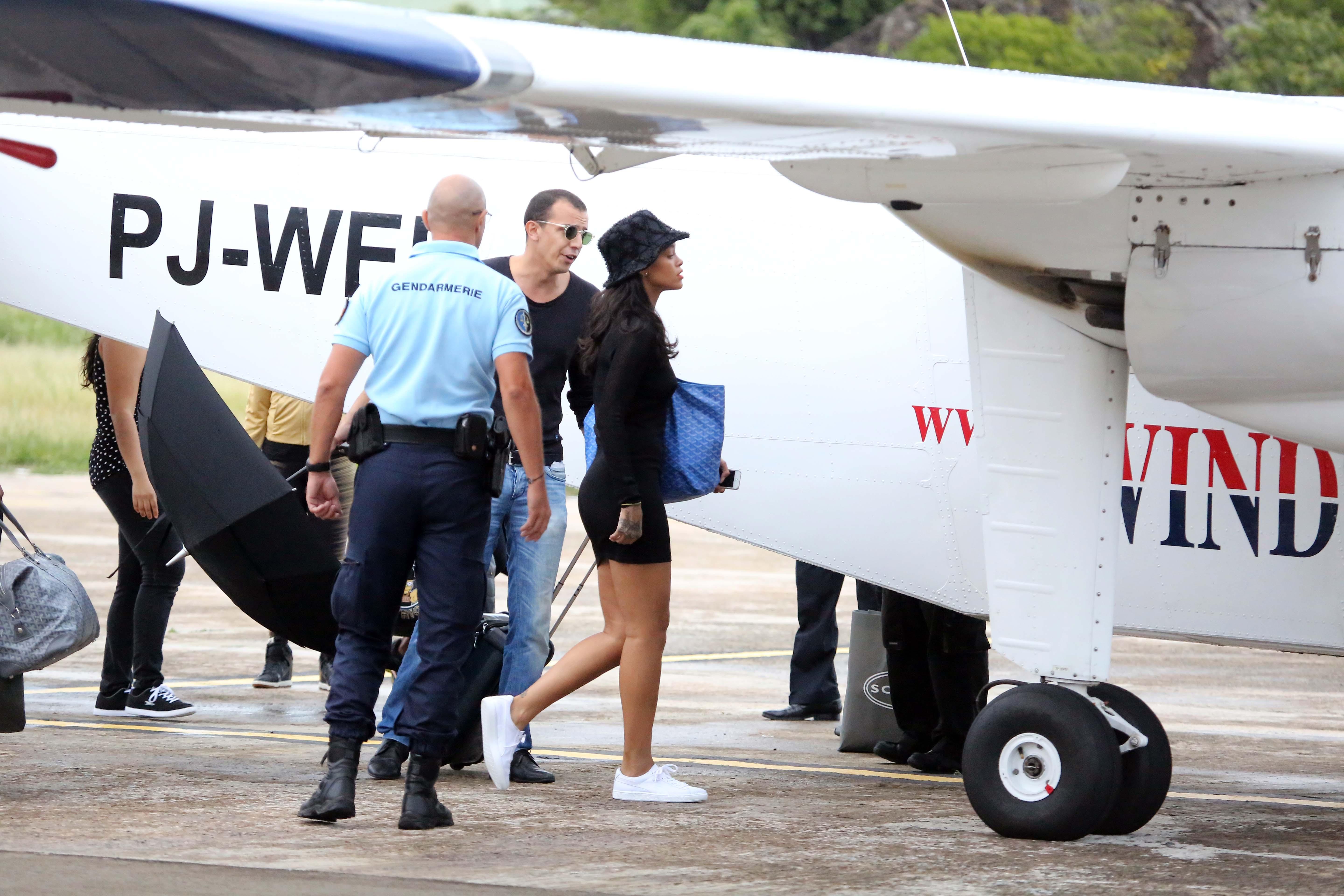 Rihanna leaves St Barts