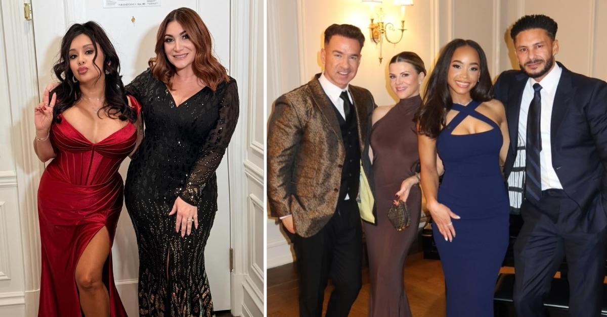 Photo of Sammi 'Sweetheart' Giancola's 'Jersey Shore' costars dressed to the nines for her and Justin May's wedding.