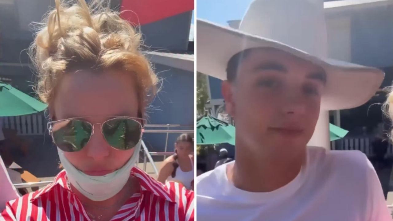 image of Britney Spears shared photos and videos from the family's visit to Dollywood in Tennessee.