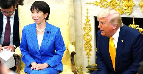 photo of Japanese prime minister Sanae Takaichi and donald trump