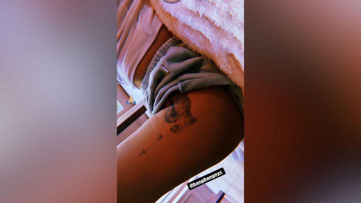 Image of The exact design of Selena Gomez's new tattoo is unclear.