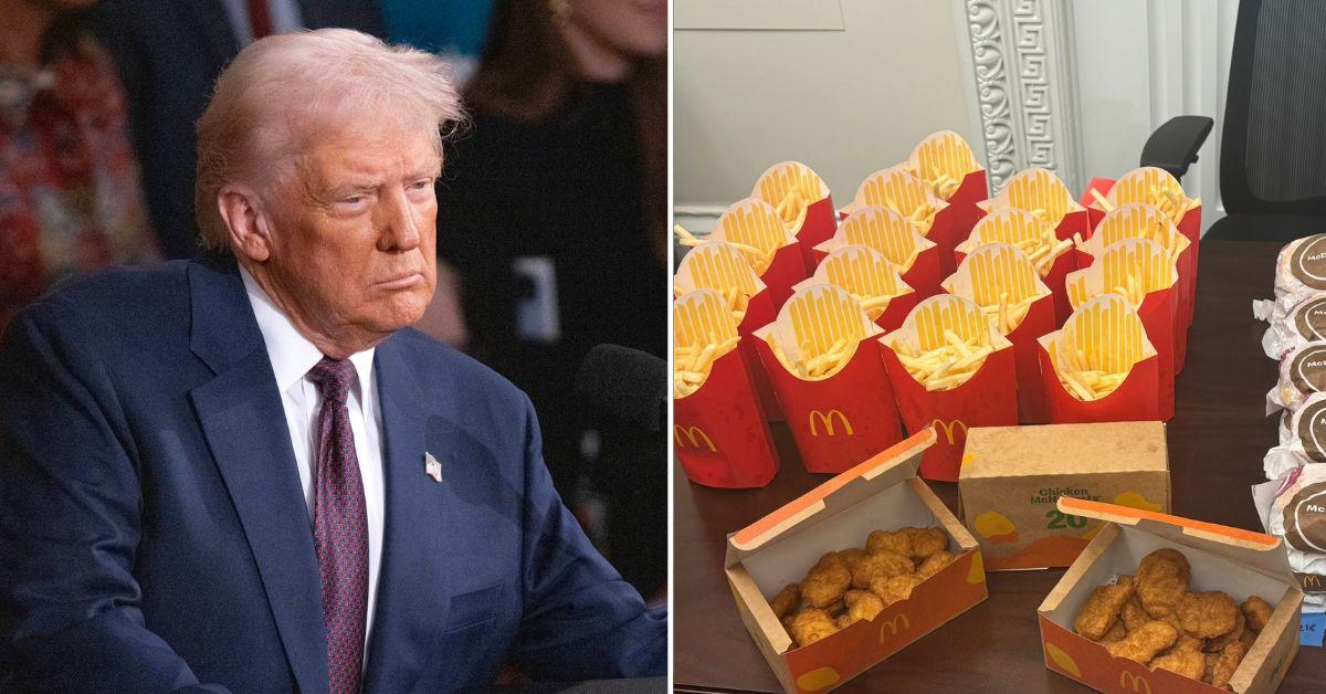 Composite photo of Donald Trump and fries