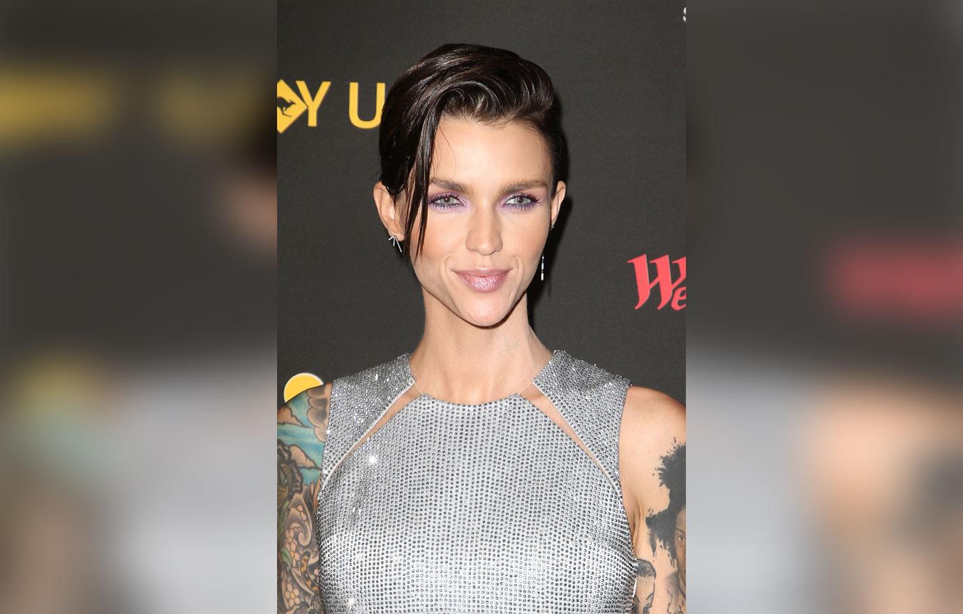 Ruby Rose Wearing Silver Dress Closeup