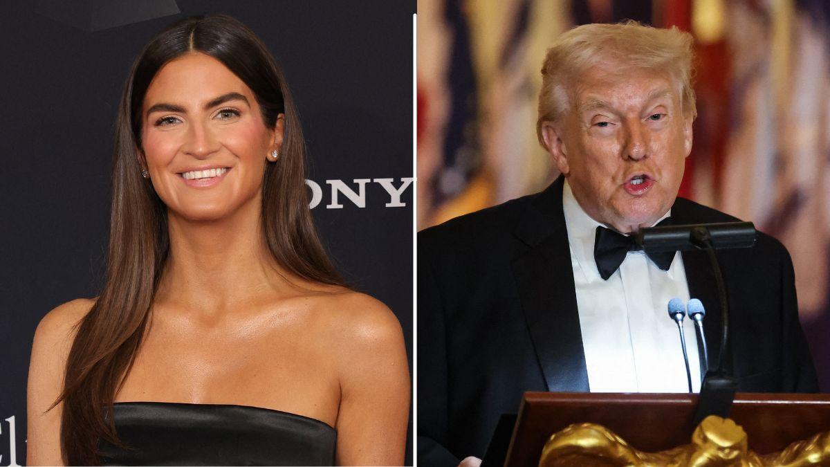 split image of Kaitlan Collins and Donald Trump
