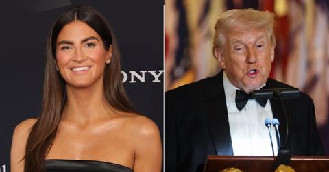 split image of Kaitlan Collins and Donald Trump