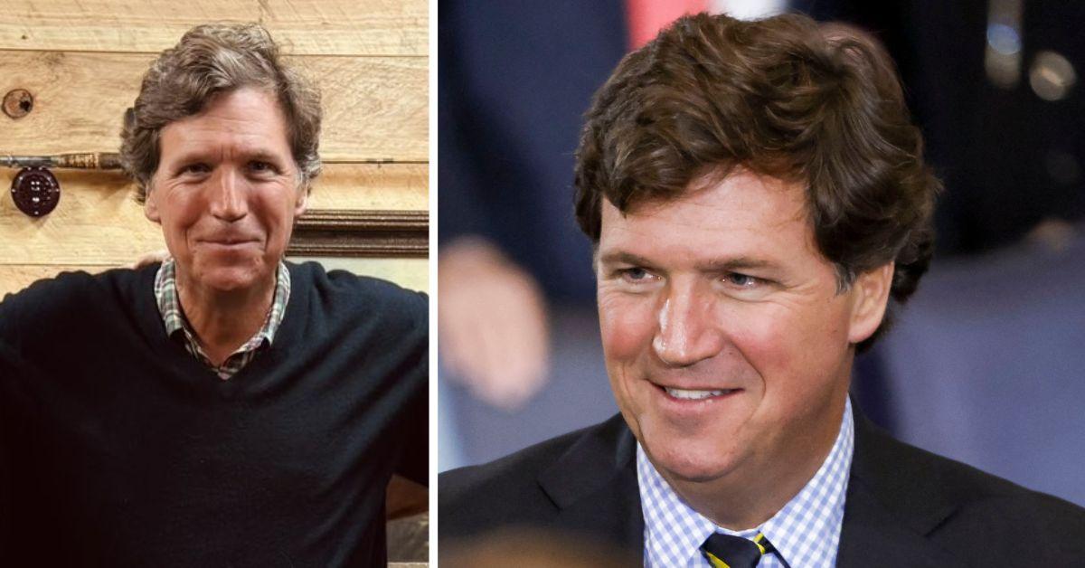 split photo of tucker carlson