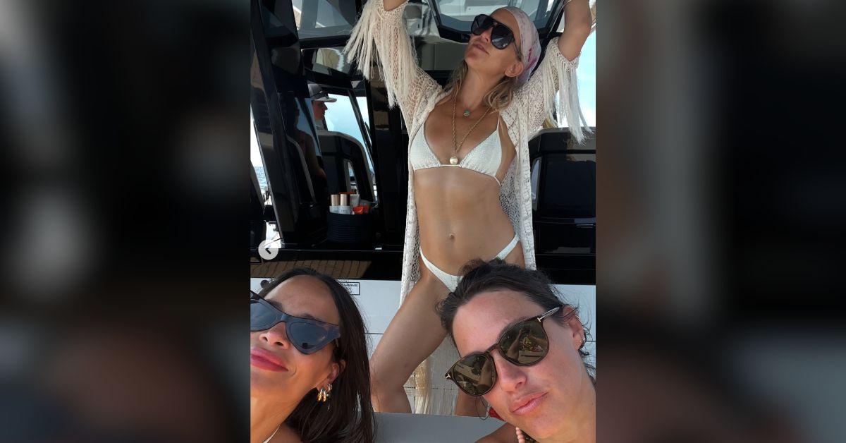 Image of Kate Hudson enjoyed a luxe boat day with her girlfriends.