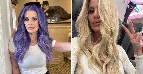 kelly osbournes long blonde hairstyle comparing kim zolciak