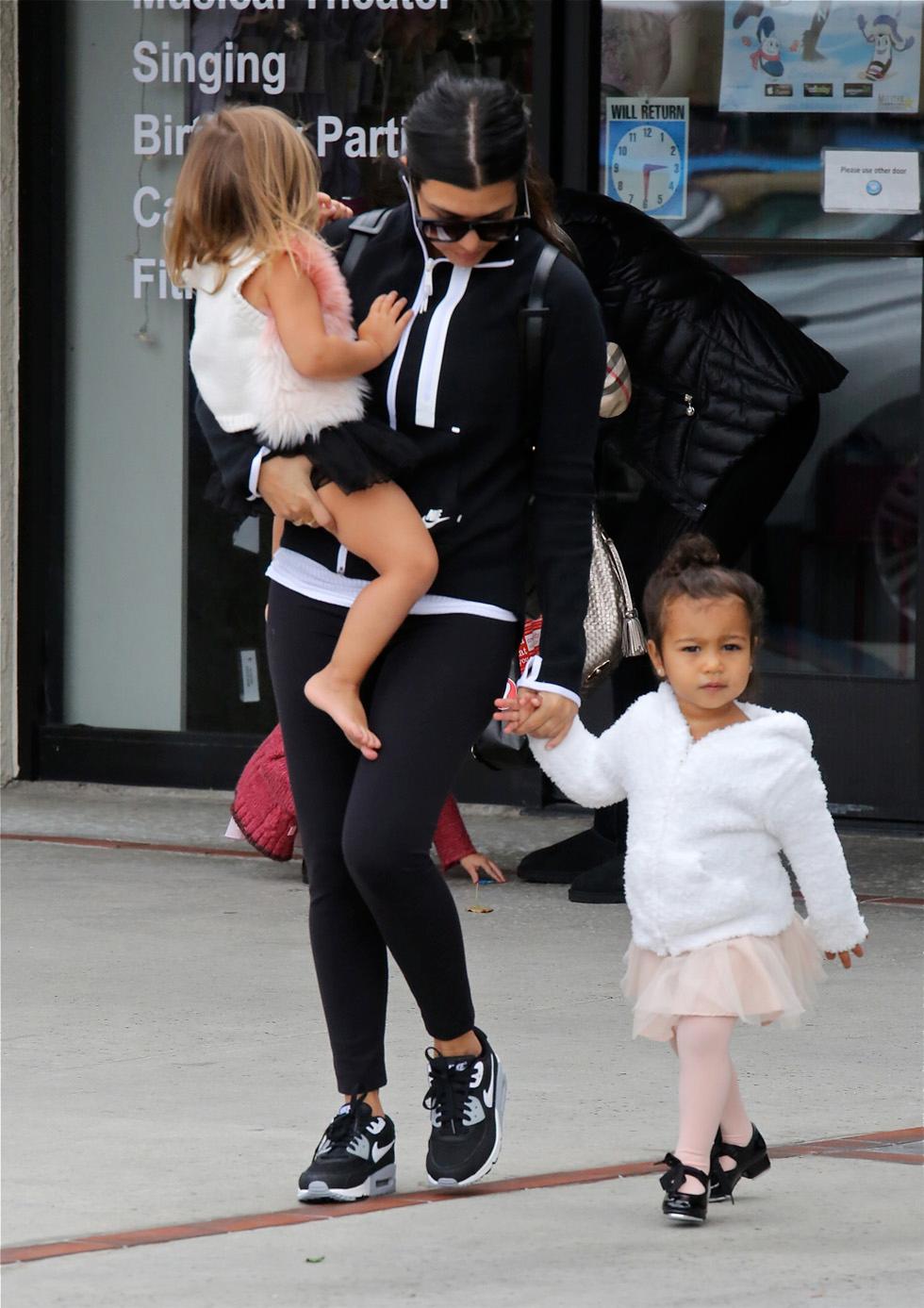 EXCLUSIVE: Kourtney Kardashian takes Penelope and North to ballet class