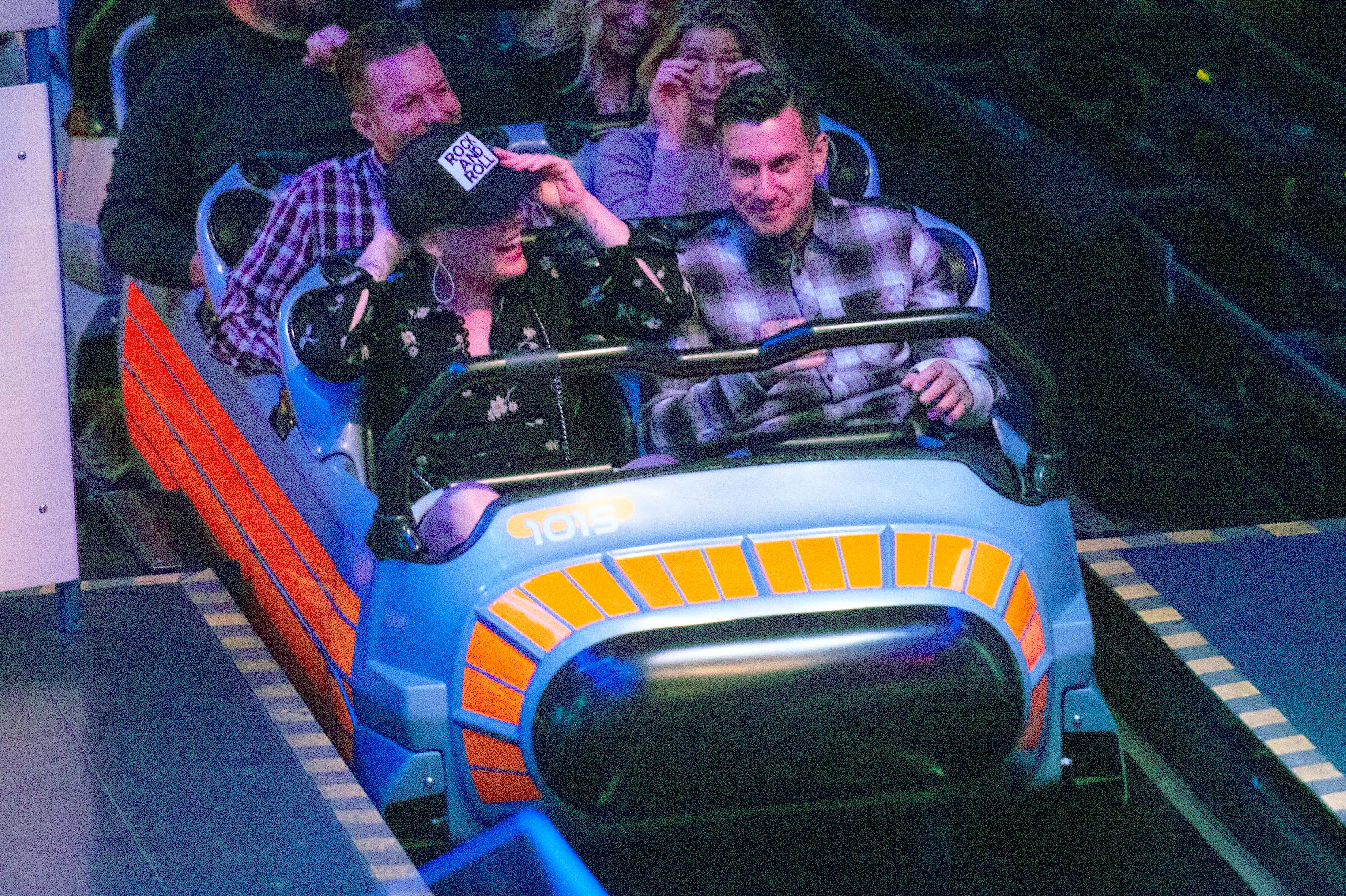 Pink And Carey Hart Ride Roller Coaster During Date Night At