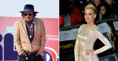 Split photo of Johnny Depp and Amber Heard.