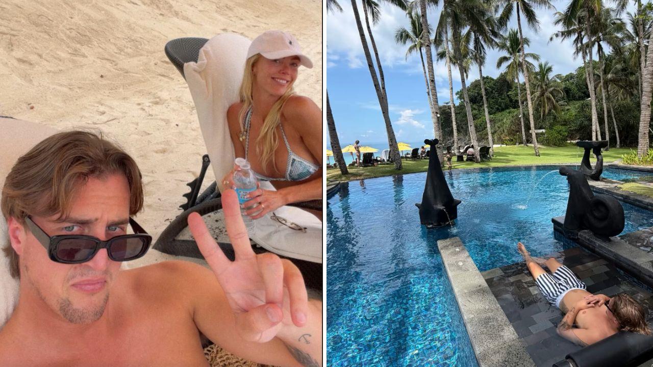 image of The newlyweds spent their getaway enjoying boat rides, beach time, poolside moments and romantic meals.