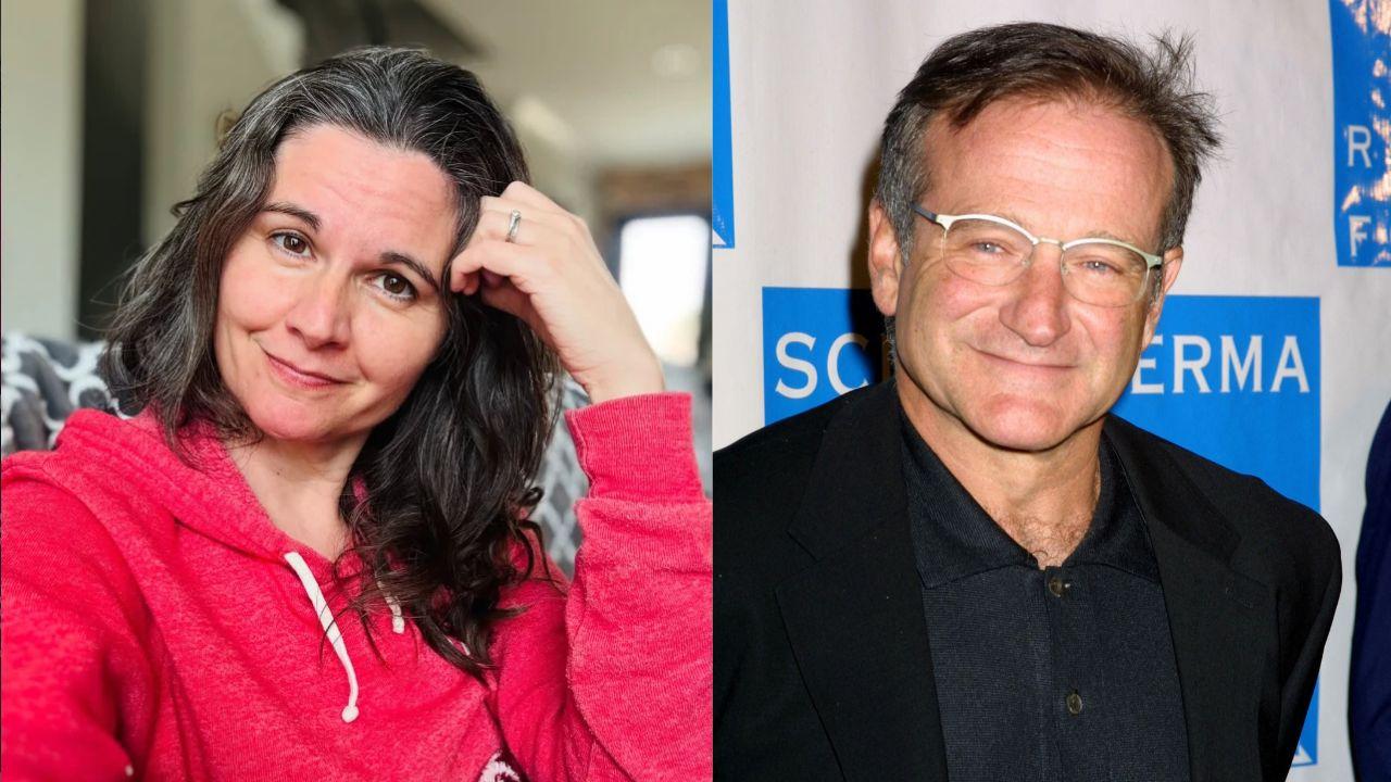 Split image of Lisa Jakub and Robin Williams.