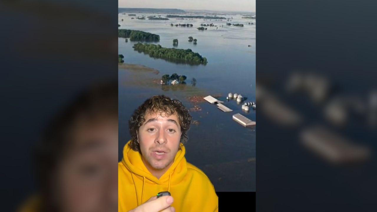 Image of floodwaters were affected 14,000 acres across Missouri and Illinois during the 1993 Great Flood.
