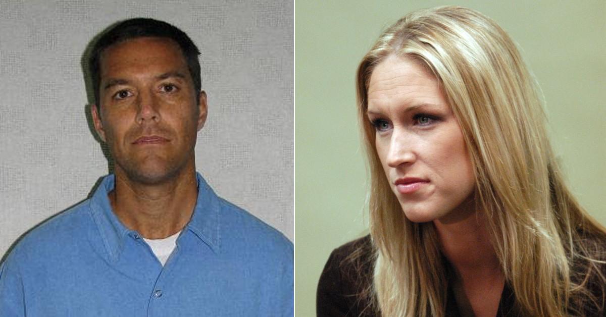 Photo of Scott Peterson and a picture of Amber Frey.