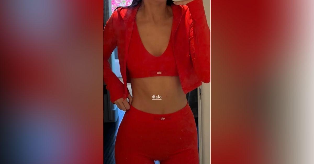 image of The supermodel wore a matching Alo set in new photos. 