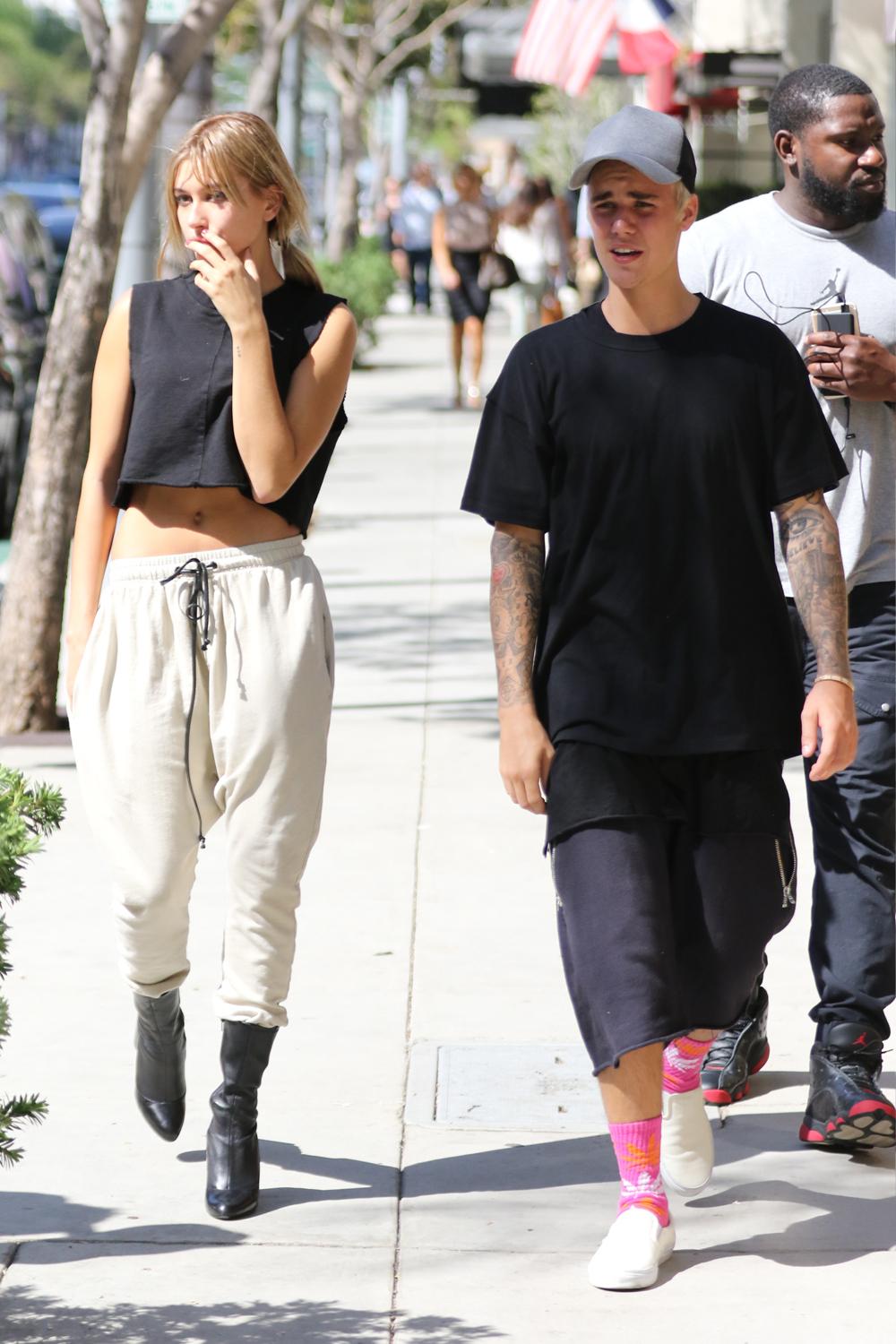 Justin Bieber and Hailey Baldwin go for a walk in Beverly Hills