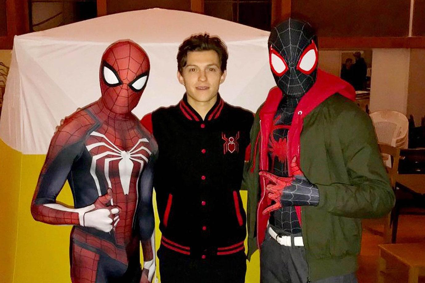 Tom Holland Poses With Fans After Filming Wraps for the Day