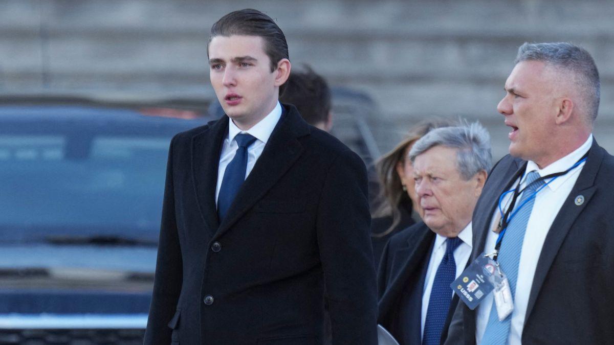 image of Barron Trump witnessed the woman 'getting beat up' by her ex-boyfriend during a FaceTime call.