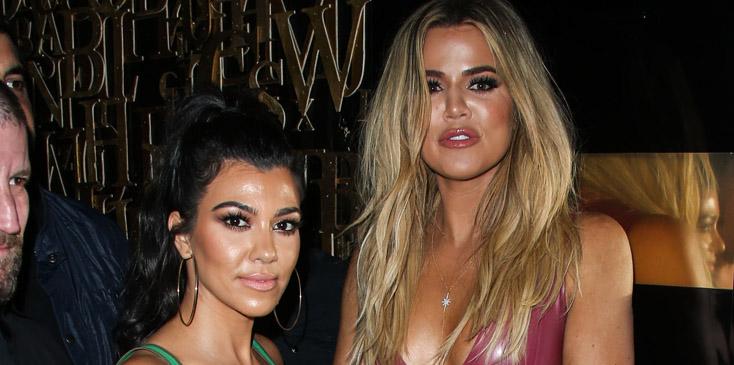 Kourtney Kardashian and Khloe Kardashian arrive at Scott Disick&#8217;s Birthday Celebration at 1 OAK Las Vegas at The Mirage