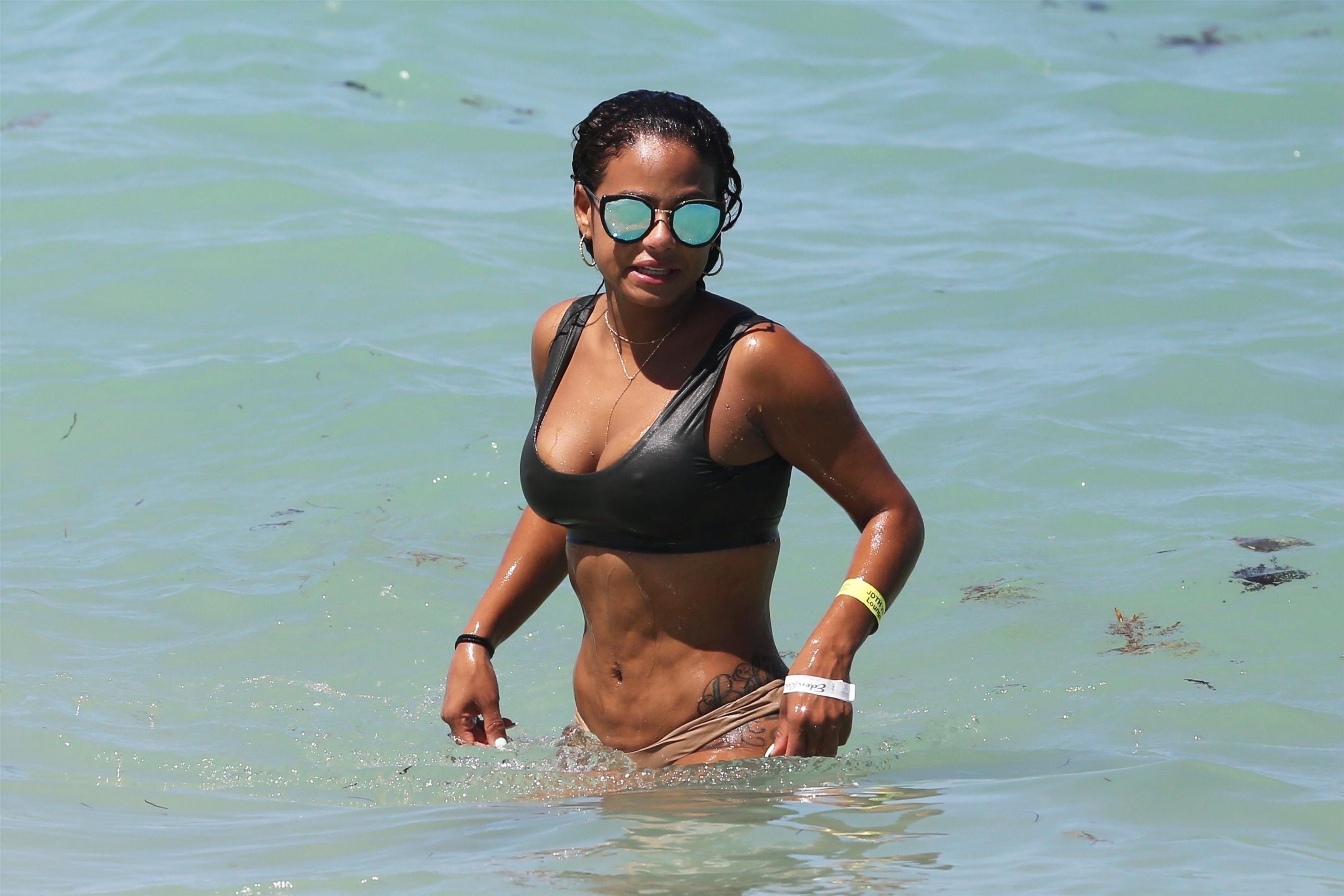 Christina Milian shows off her curvy bikini body in Miami