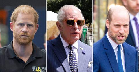 Photo of Prince Harry, King Charles and Prince William.