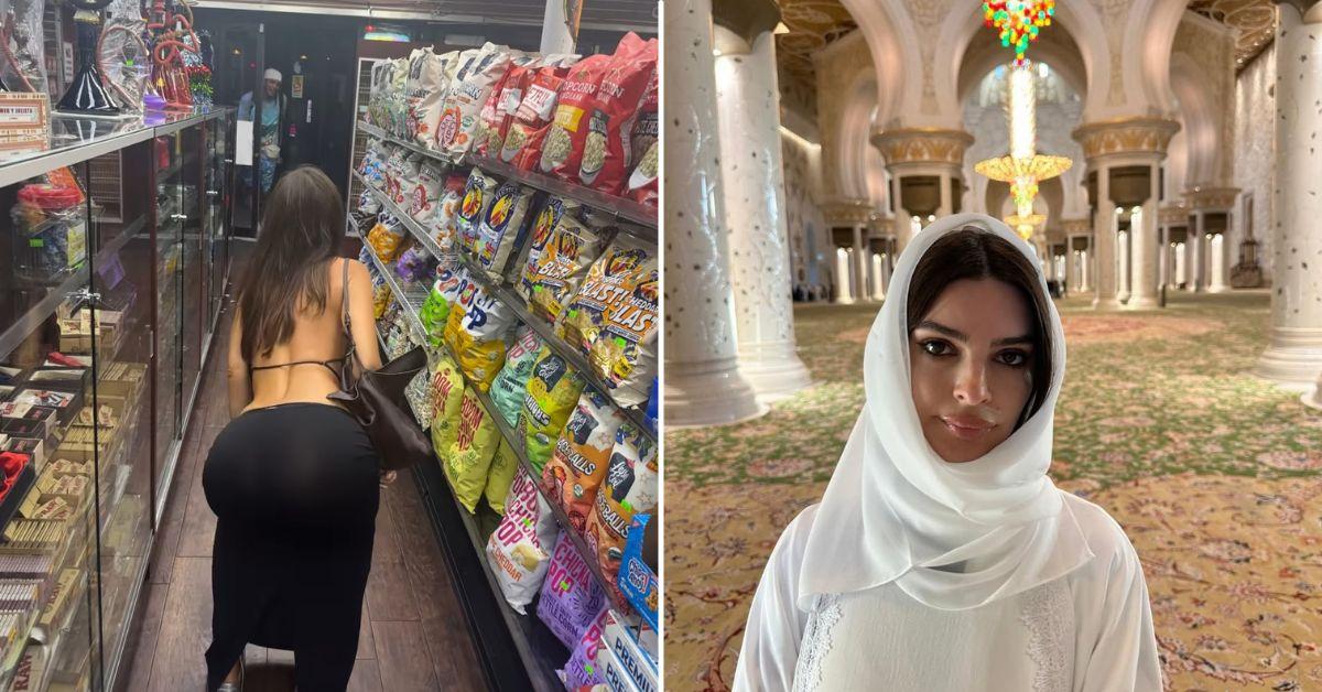 Photo of Emily Ratajkowski left little to the imagination in a sheer skirt.